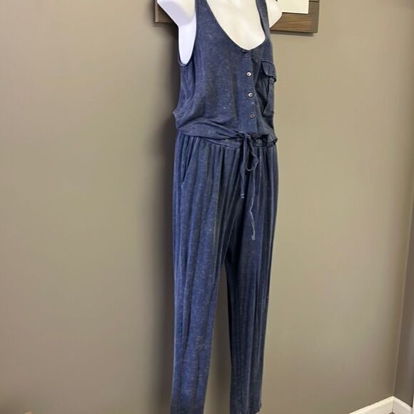 Promesa Tie Dye Wash Blue Sleeveless Jumpsuit- Medium - Picture 1 of 7
